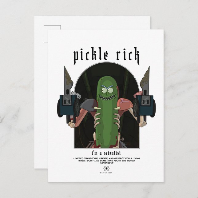 Pickle Rick - I'm A Scientist Quote Graphic Postcard (Front/Back)
