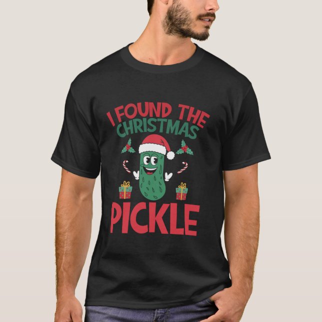 Pickle Santa Hat Xmas Lights I Found The Christmas T-Shirt (Front)