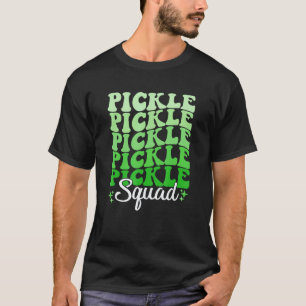 Pickle Squad Cucumber Pickle Vegan Retro Groovy Pi T-Shirt