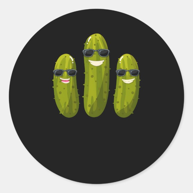 Pickle Squad Vegan Dill Pickle Pickle Squad Classic Round Sticker (Front)
