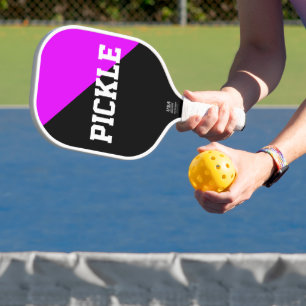 PICKLE Tropical Pink Black Diagonal Colour Block Pickleball Paddle