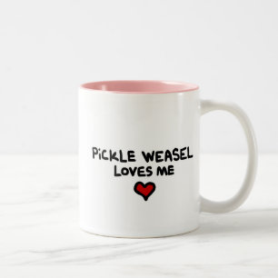 Pickle Weasel Loves ME mug. Two-Tone Coffee Mug