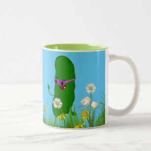 Pickle With Pink Glasses Two-Tone Coffee Mug