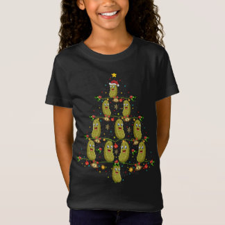 Pickle Xmas Tree Gift Santa Hat Pickle Fruit Chris T-Shirt