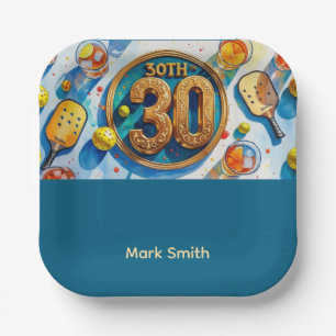 Pickleball 30th birthday party paper plate