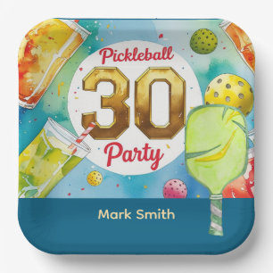 Pickleball 30th birthday party paper plate
