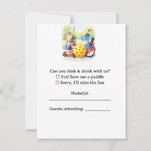 Pickleball 4th July Independence Day Party  RSVP Card