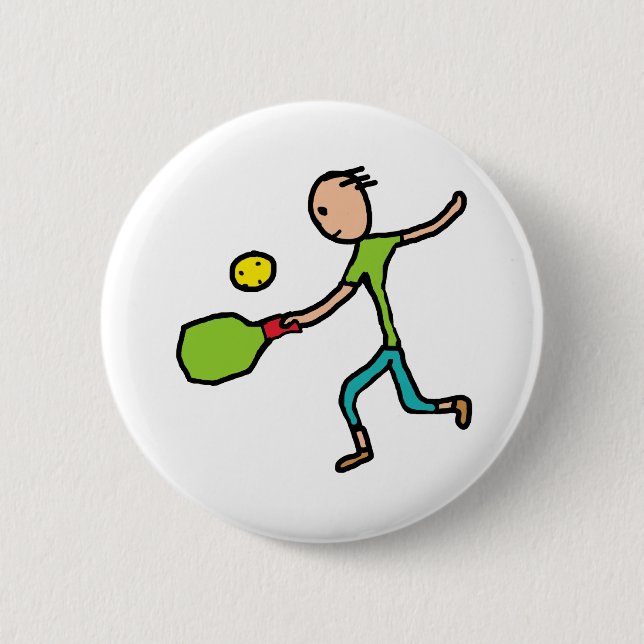 Pickleball 6 Cm Round Badge (Front)