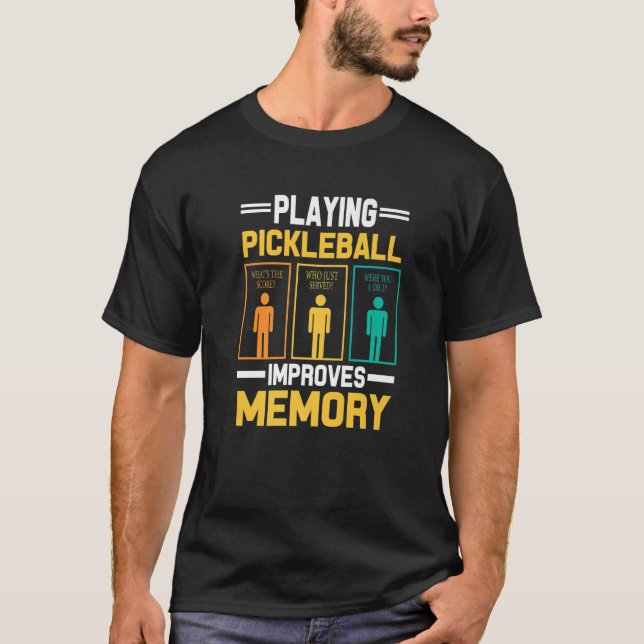Pickleball Aiming Paddle Pickleball Player Fun Hob T-Shirt (Front)