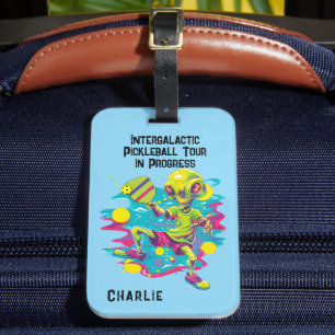 Pickleball Alien Luggage Tag