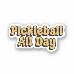 Pickleball All Day Yellow Retro Typography