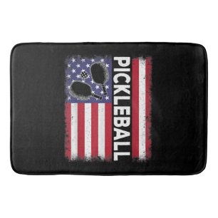 Pickleball American Flag Funny Pickleball Lover Vi Bath Mat