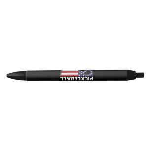 Pickleball American Flag Funny Pickleball Lover Vi Black Ink Pen