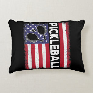 Pickleball American Flag Funny Pickleball Lover Vi Decorative Cushion