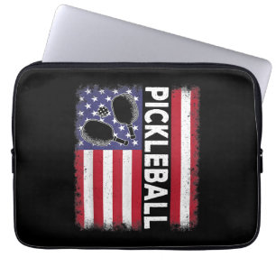 Pickleball American Flag Funny Pickleball Lover Vi Laptop Sleeve