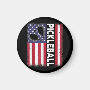 Pickleball American Flag Funny Pickleball Lover Vi Magnet