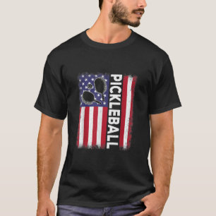 Pickleball American Flag Funny Pickleball Lover Vi T-Shirt