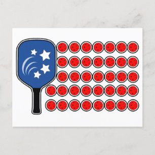 Pickleball American Flag Independence Day Postcard