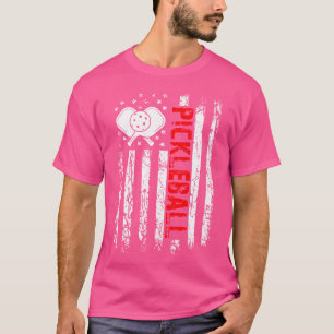 Pickleball American Flag Patriotic Pickleball T-Shirt