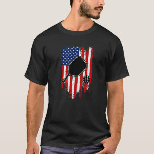 Pickleball American Flag Patriotic USA Pickle Ball T-Shirt