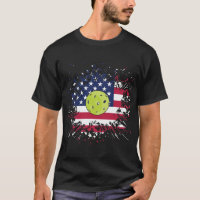 Pickleball American Flag US Racket Paddle Ball