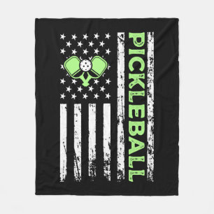 Pickleball American Paddle Sports Flag Athletic Fleece Blanket