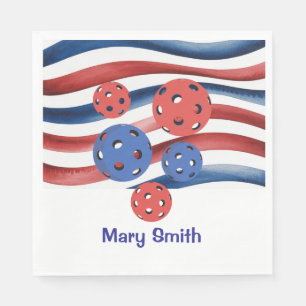 Pickleball  American themed for 4th July  Napkin
