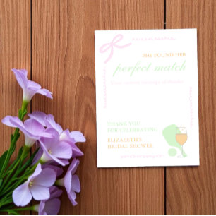 Pickleball and Prosecco Bridal Shower Thank You Card