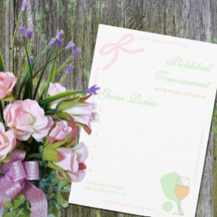 Pickleball and Prosecco Bridal Shower Tournament Enclosure Card