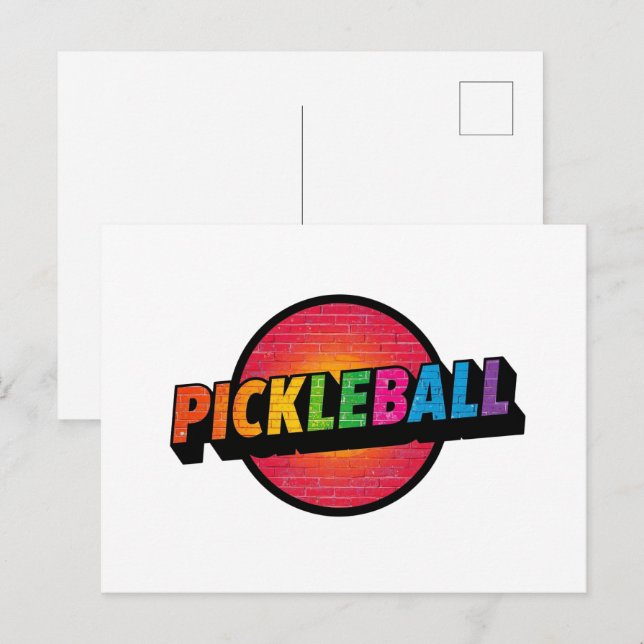 Pickleball annoucement card design black and white (Front/Back)