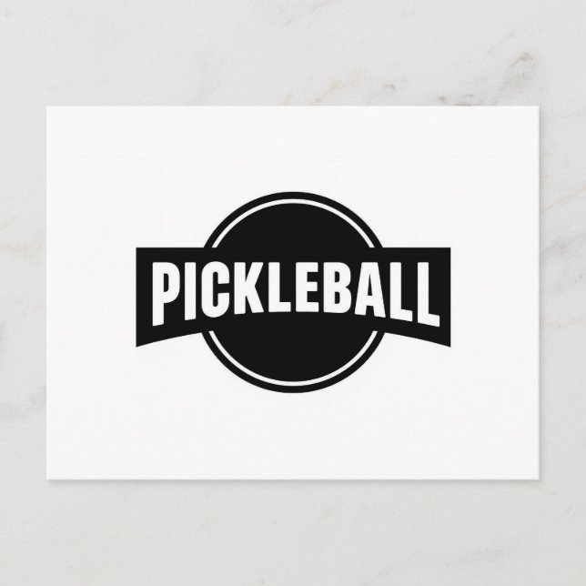 Pickleball annoucement card design black and white (Front)