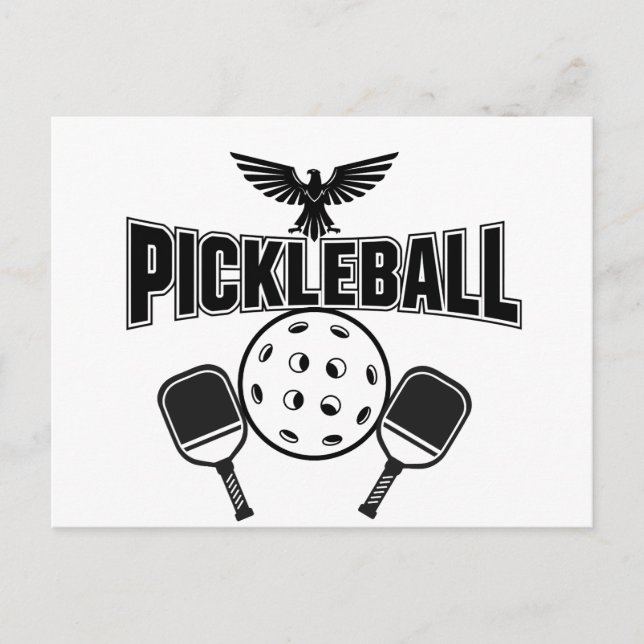 Pickleball annoucement card design black and white (Front)