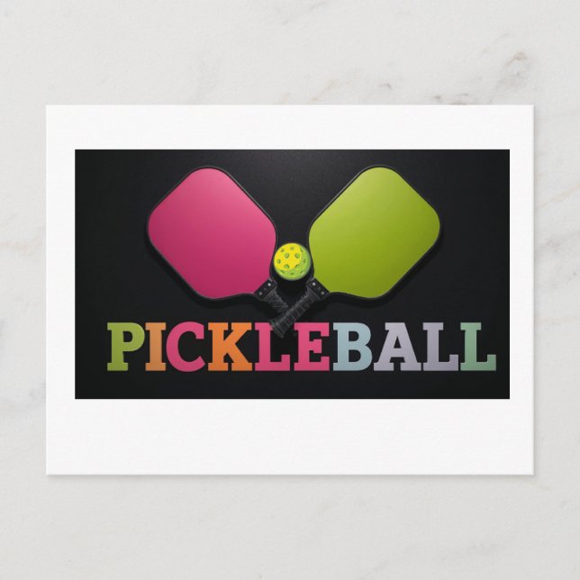 Pickleball annoucement card design black and white (Front)