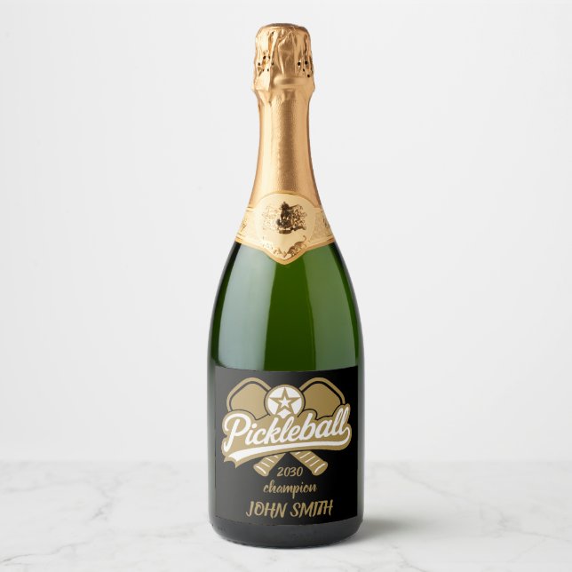Pickleball Apparel Players Sparkling Wine Label (Front)