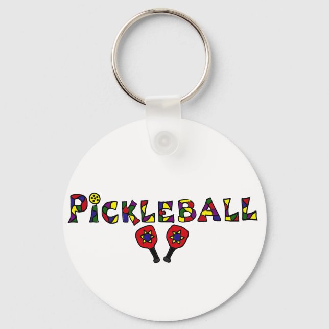 Pickleball Art Letters Key Ring (Front)