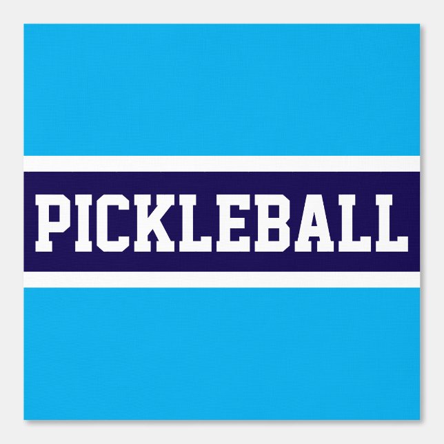 PICKLEBALL Athletic Navy Azure Blue White Stripes Wallpaper (Front)