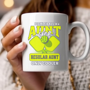 Pickleball Aunt Like a Regular Aunt only Cooler Two-Tone Coffee Mug