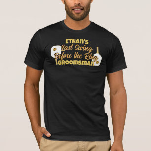 Pickleball Bachelor Party Black Gold Personalised T-Shirt