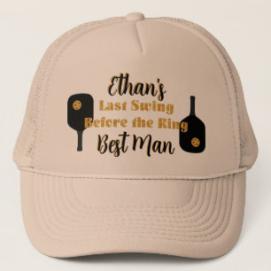 Pickleball Bachelor Party Black Gold Personalised Trucker Hat