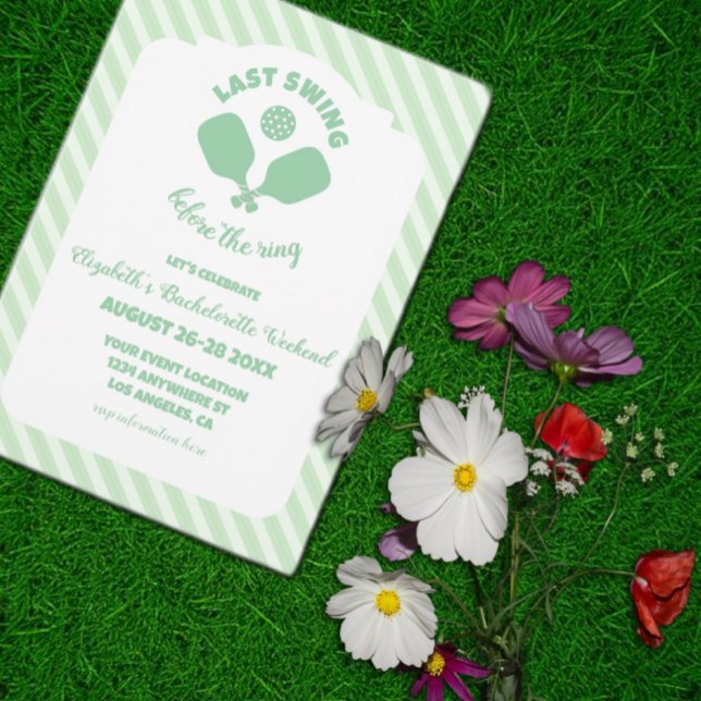 Pickleball Bachelorette Weekend Invitation (Creator Uploaded)