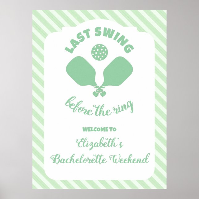 Pickleball Bachelorette Weekend Poster (Front)