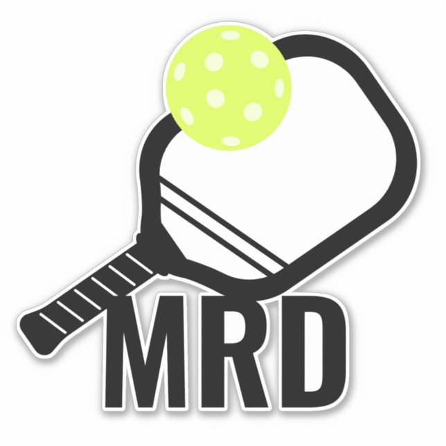 Pickleball Ball + Paddle Monogram Initials (Front)