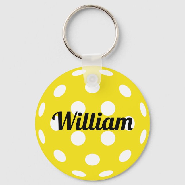 Pickleball Ball Personalised Name Key Ring (Front)