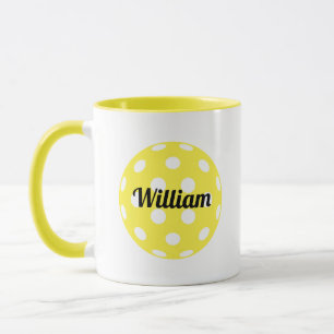 Pickleball Ball Personalised Name Yellow Mug