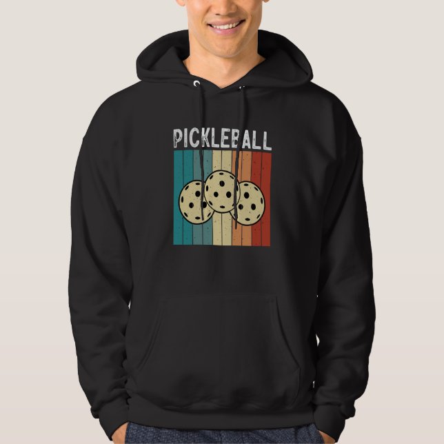 Pickleball Ball Retro Vintage 70's 80's  2 Hoodie (Front)