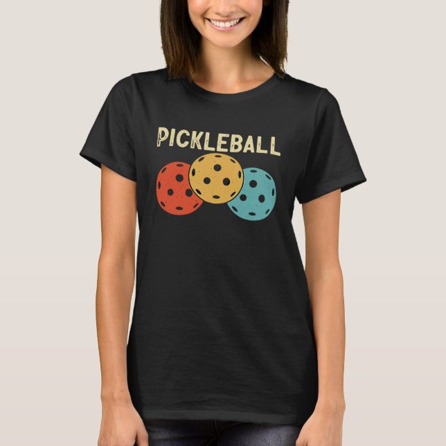 Pickleball  Ball Retro Vintage 70's 80's T-Shirt (Front)