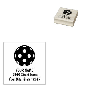 Pickleball ball sports logo custom return address rubber stamp