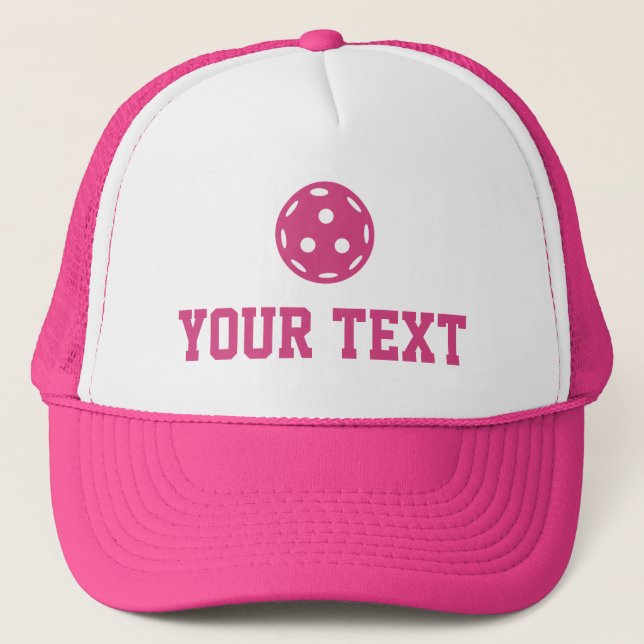 Pickleball Baller Funny Custom Text Name Trucker Hat (Front)
