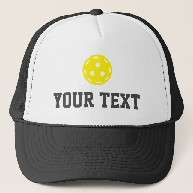 Pickleball Baller Funny Custom Text Name Trucker Hat (Front)