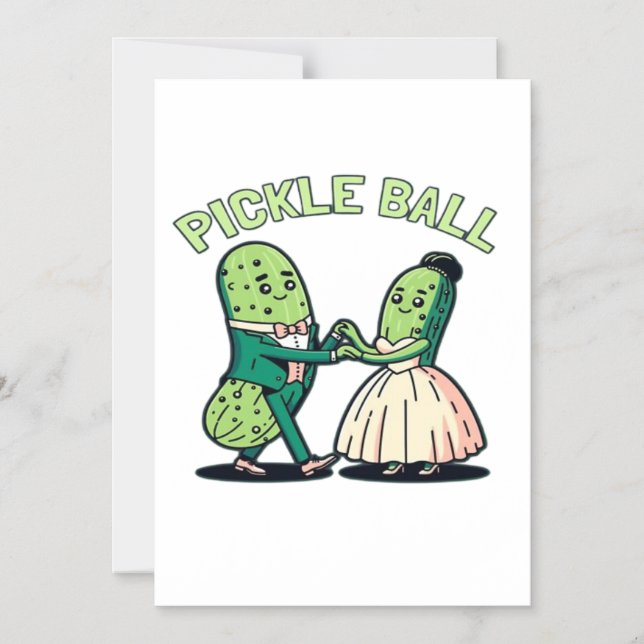 Pickleball Ballroom Dancing Magnetic Invitation (Front)